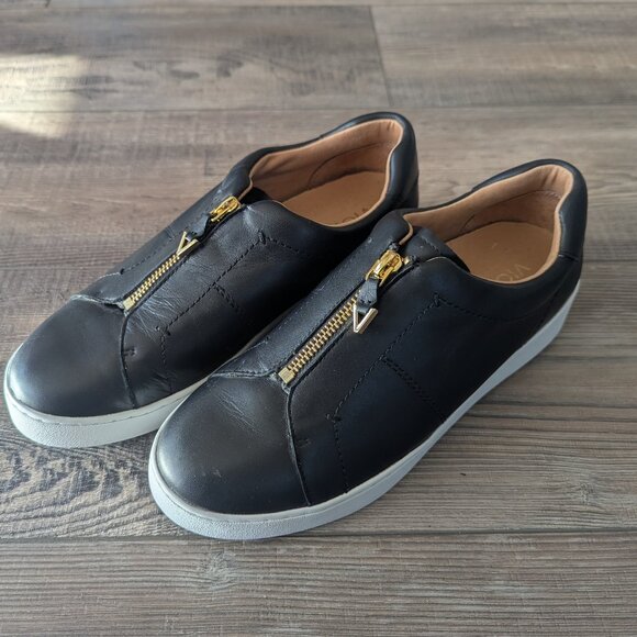 Vionic Womens Splendid Ellis Leather Orthopedic Zip Platform Sneakers Black 7.5 - Picture 11 of 11